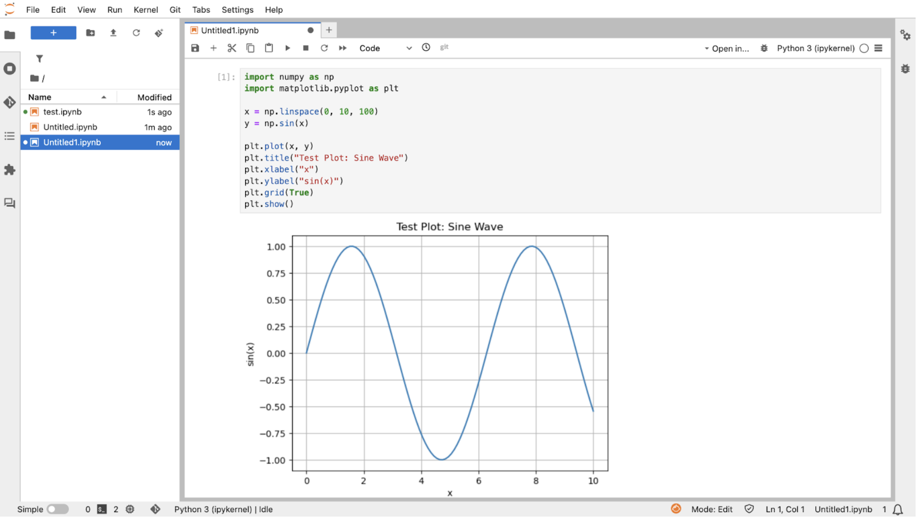 Jupyter Notebook cell executing Python code and displaying printed results