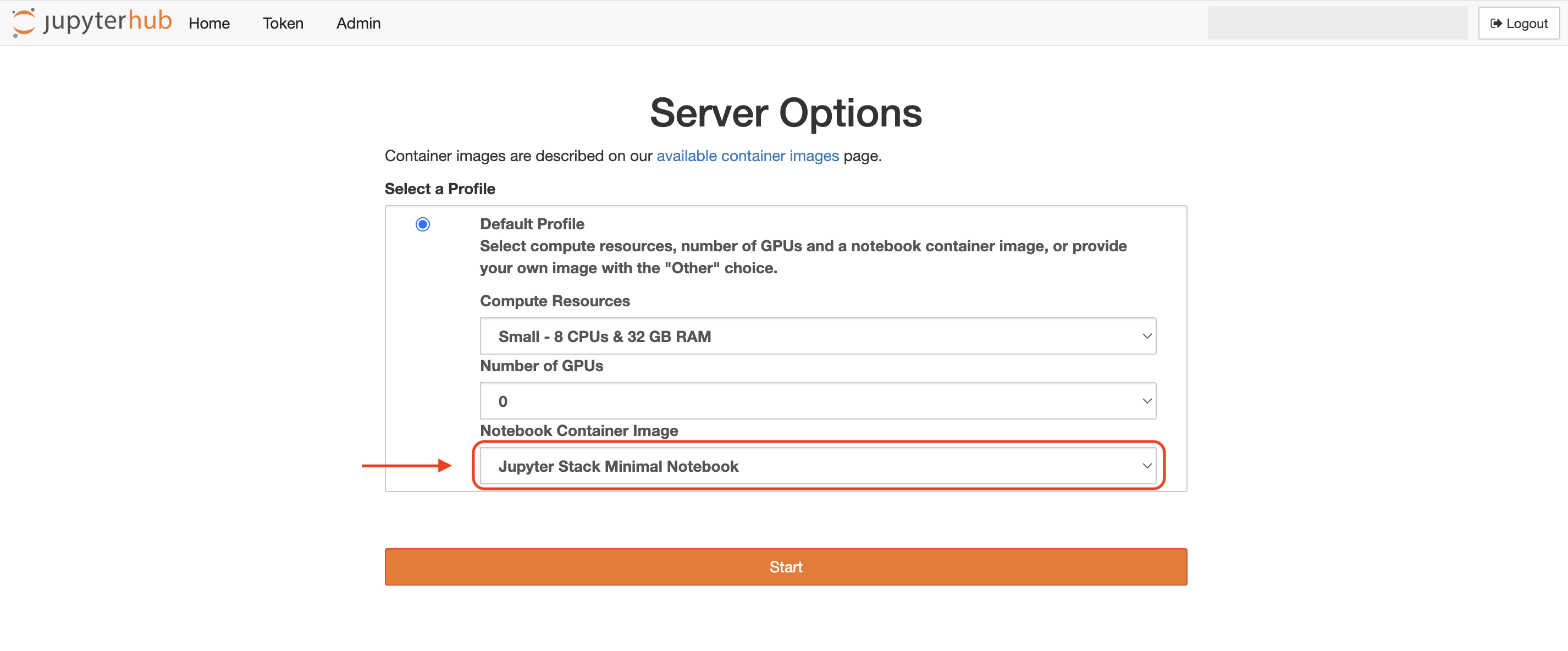 Screenshot showing Server Creation page